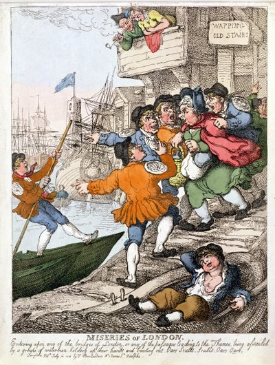 Miserie di Londra - il Tamigi a Wapping da Thomas Rowlandson